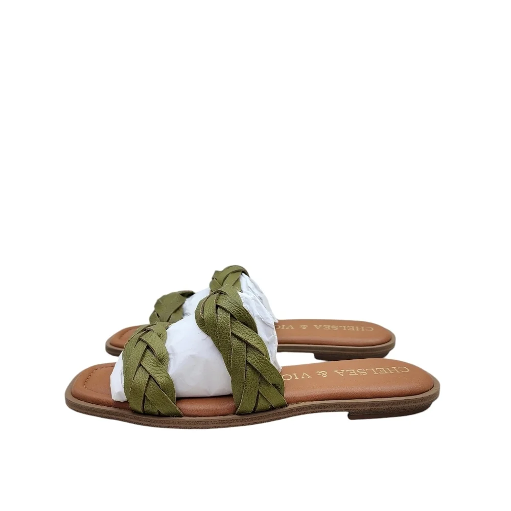 Chelsea & Violet Women's Tarinne Leather Braid Flat Sandals - 10